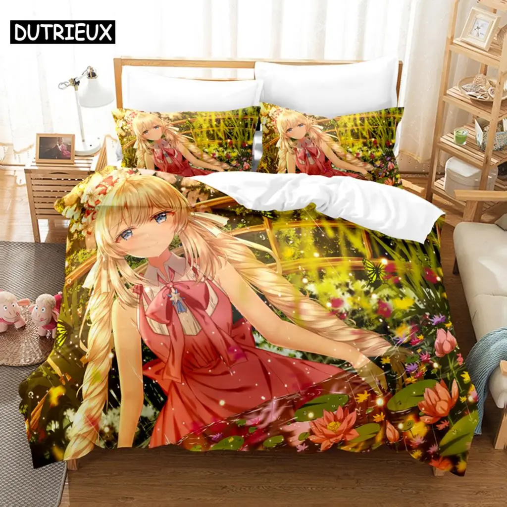 

Nekopara Bedding Set 3D Print Sexy Girl Duvet Cover Cartoon Anime Bed Cover Set Single Queen King Pillowcase Hot Selling Custom