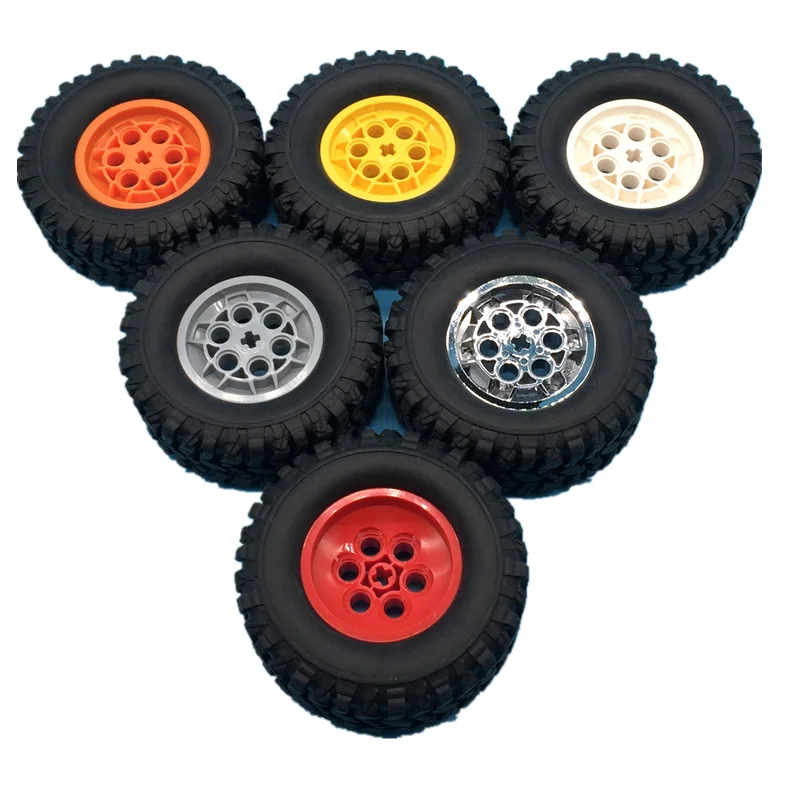 Pièces techniques en vrac pour roues de moto, fente d'engrenage de roue, piste, taille de moto, voiture Inoler, JOimporter Night, puzzle en brique, 4 pièces, 50 pièces, 100 pièces