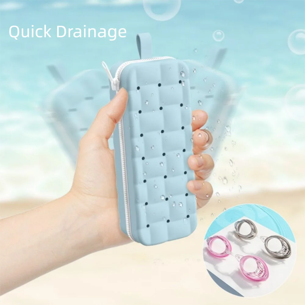 

Large Capacity Silicone Goggles Case Double-sided Breathable Portable Goggles Bag Shockproof Waterproof Goggles Organizer Pencil
