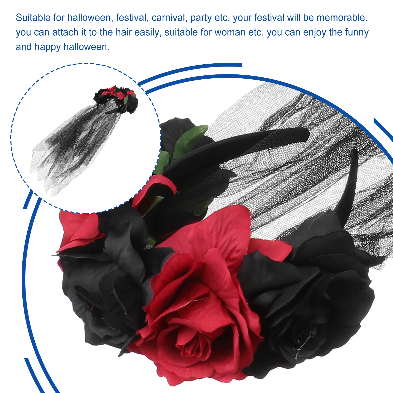 

Halloween Veil Headpiece Hair Accessories Lace Decor Veil Lightweight Yarn Woman Party Carnival Wedding