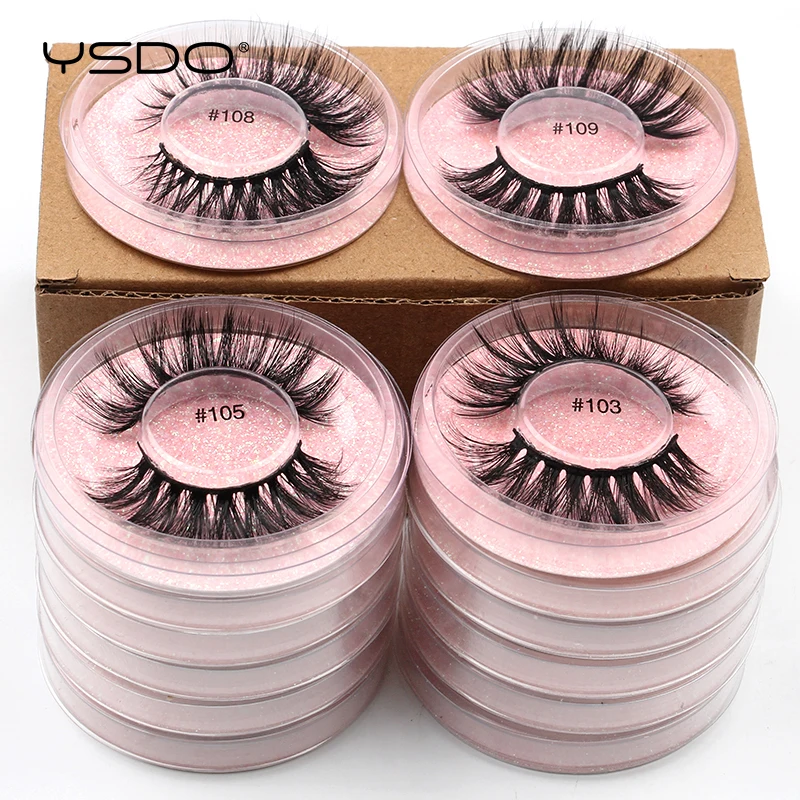 Wholesale 4/10/20/50pcs Maquiagem 3D Mink Lashes Set Natural Long False Eyelashes Makeup Fluffy Thick Eyelash Faux Clis In Bulk