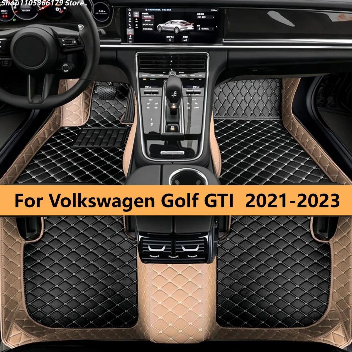 

Auto Floor Mats Fit For Volkswagen Vw Golf GTI 2021 2022 2023 Car Leather Carpet Pads Full Set Foot Matts Rugs