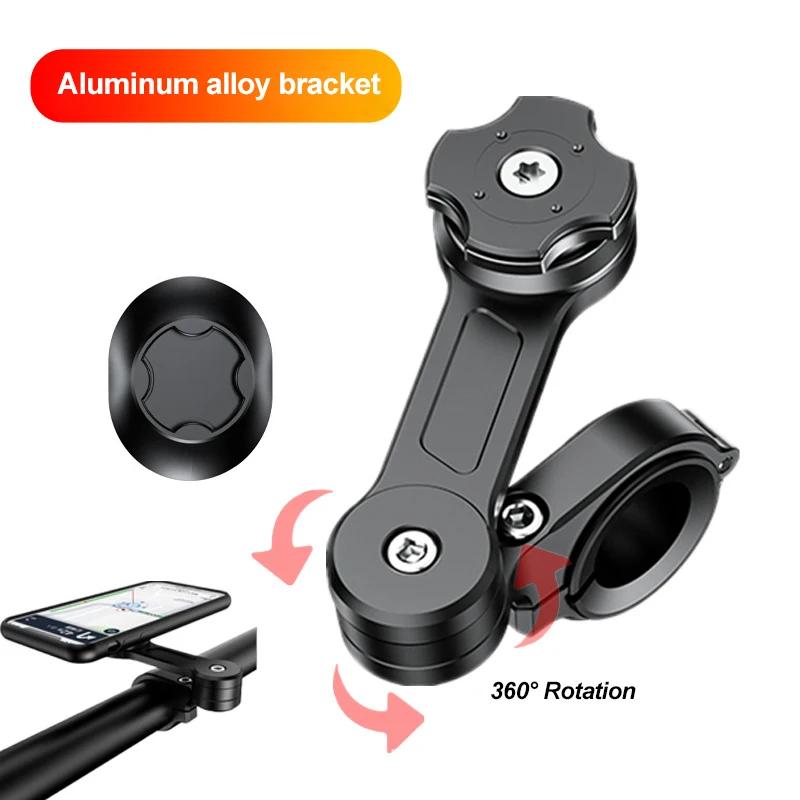 

Aluminum Motorcycle Bicycle Phone Holder Anti-vibration Support With Adapter Sticker Moto Smartphone Holder Gasket Connect Stand