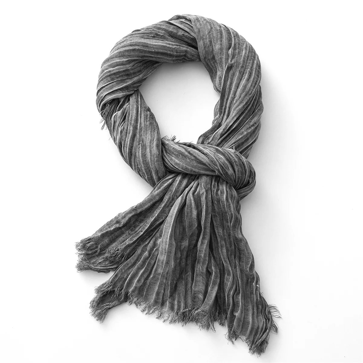 Mode Crinkle Baumwolle Leinen Schal für Männer Frauen Weiche Warme Pashmina Kurze Quaste Schals Männlichen Zubehör Bufandas Schals – Detail 12