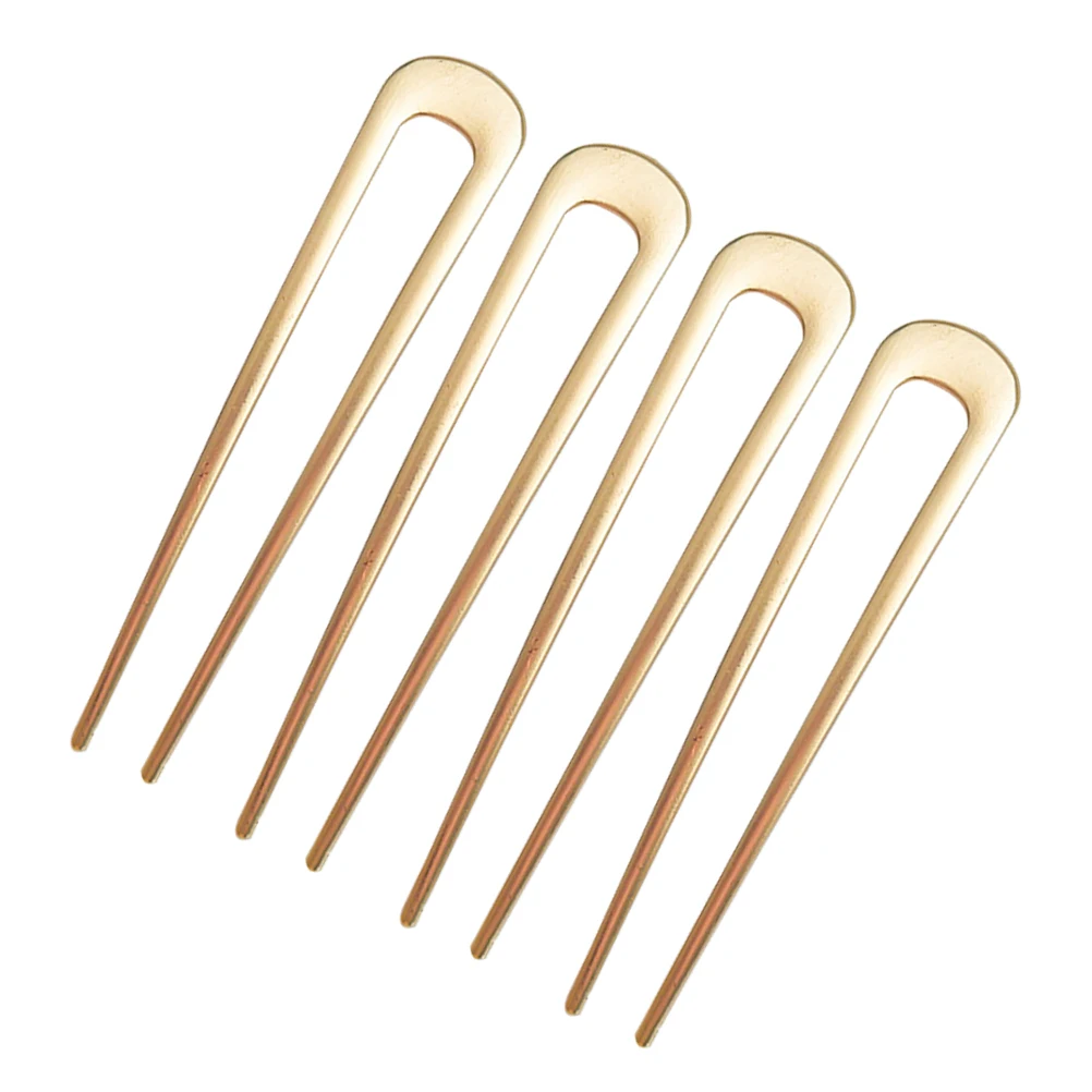 

4 Pcs U Shaped Hairpin Vintage Decorative Bow Women Accessories Gold Color Comfortable Occasions Stylish Elegant