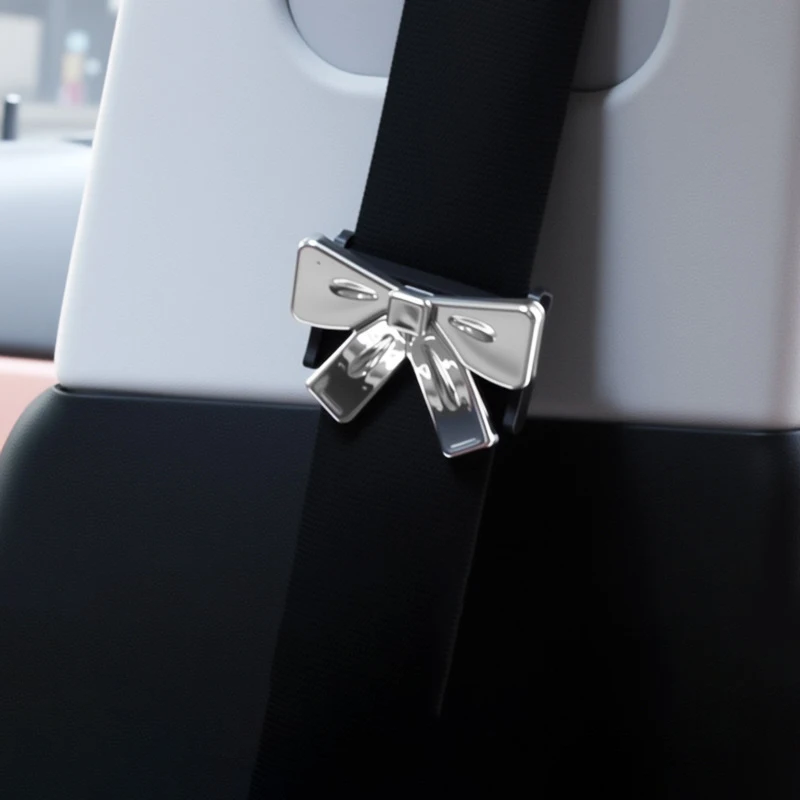 Bowknot Car Seat Belt Clips, Adjustable Safety Belt Stopper, Universal Seat Belt Positioning Clips view 4