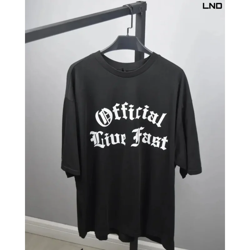 Kaus Longgar Goth Punk Mode Hip-Hop Jalanan Amerika Pria Lengan Pendek Ukuran Besar Kasual Huruf Retro Y2K Harajuku Wanita