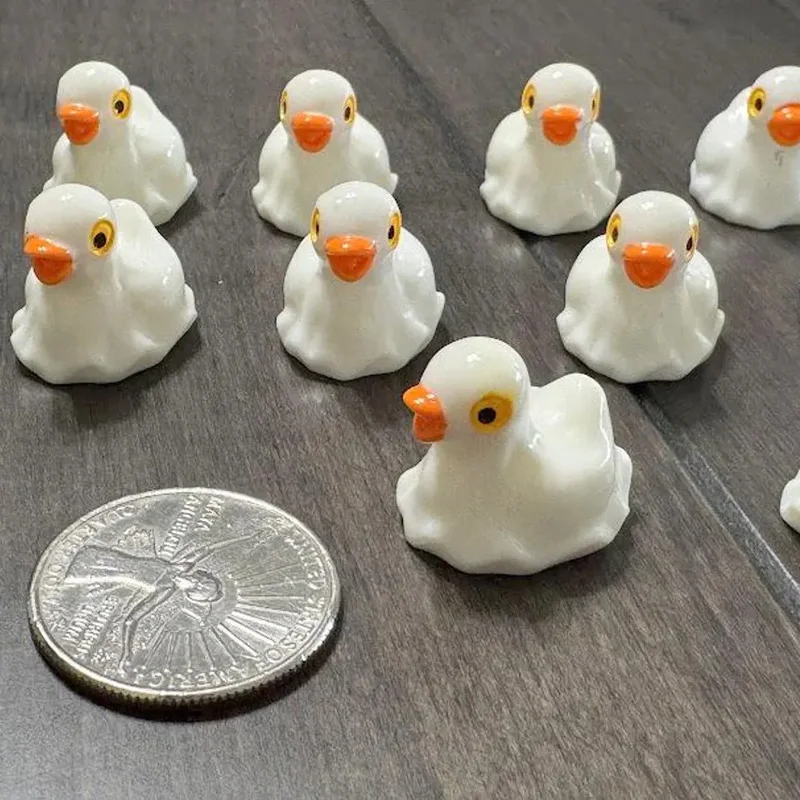 5/10 Pcs Ghost Ducks Mini Resin Halloween Ducks Miniatures, DIY Fairy Craft Micro Landscape Ornament Accessories Supplies