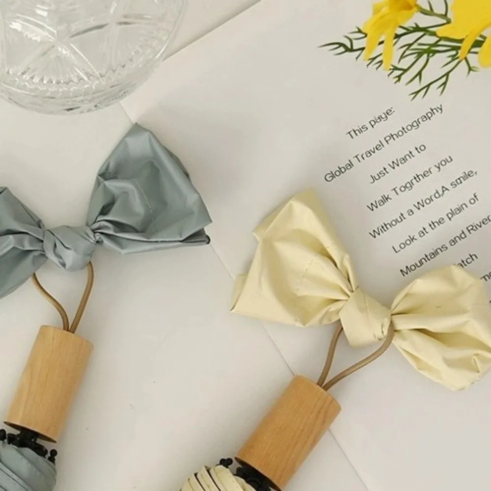 

Small Fresh Solid Color Sunscreen Umbrella Wooden Handle Windproof Rain Umbrella Rainproof Anti Wind Folding Sun Umbrella Men