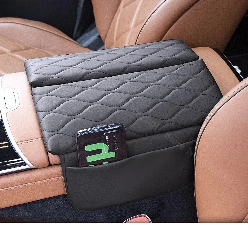 Auto-Armlehnenabdeckung Mittelkonsolen-Armlehnenpolster Schutzauflage für Mercedes-Benz S-Klasse W223 2020-2027 S350 S400 S450 S500 S580 – Detail 5