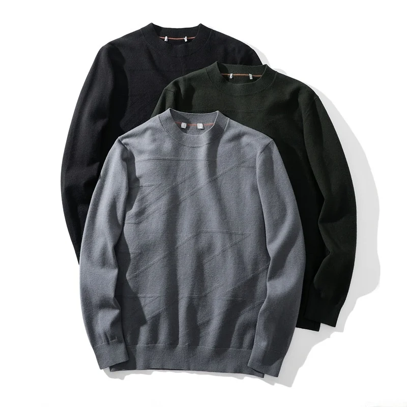 

Faionable Knitted Sweater round Ne Base Layer Casual Anti-Ball Winter New Arrival Men's Clothing Comfortable Breathable