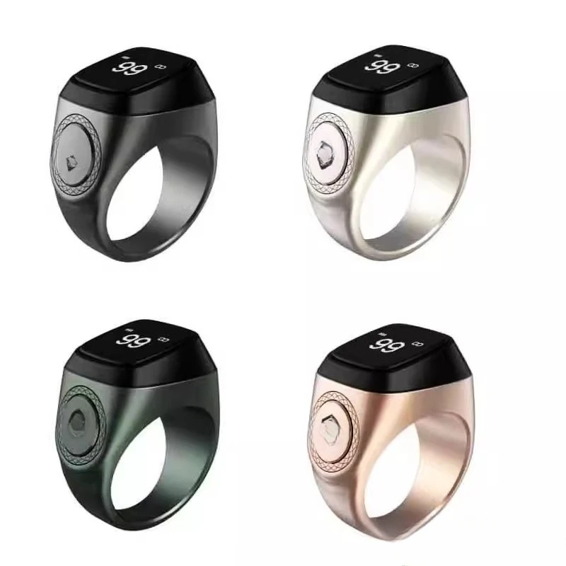 

New digital display reading smart ring Bluetooth electronic finger time reminder counter hand press
