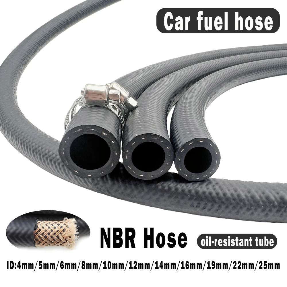 NBR Oil Resistant Rubber Hose Petrol Diesel Oil Resistant Rubber Tube ID 4 5 6 8 10 12 14 16 19 22 25 mm Car Fuel Hoses Oil Pipe