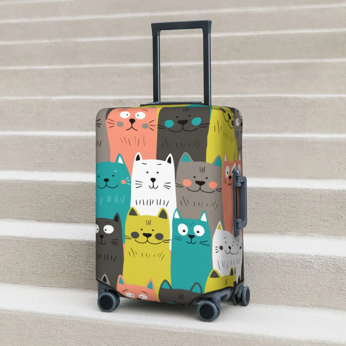 

Many Cats Suitcase Cover Cute Christmas Gift Cartoon Practical Cruise Trip Protector Luggage Supplies Holiday