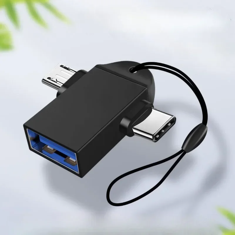 2 in 1 Type-C USB 3.0ตัวเมียเป็น Micro USB OTG อะแดปเตอร์สำหรับโทรศัพท์ Android แปลงข้อมูลสำหรับแท็บเล็ตฮาร์ดดิสก์อะลูมินัมอัลลอย