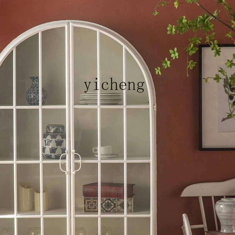 zz النمط الأمريكي الحديد الخشب الصلب المنزل ليغو تخزين خزانة الكتب جدار خزانة مشروبات B & B خزانة اليد #5