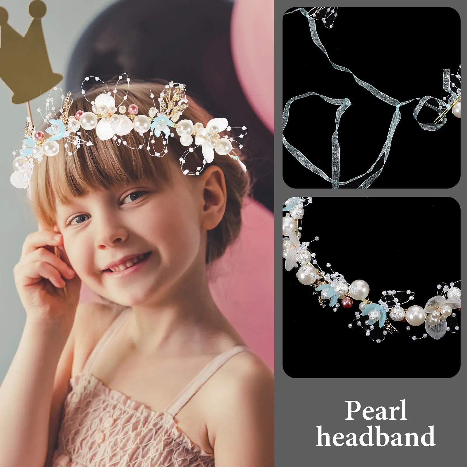 

Headband Flower Floral Birthday Spiral Bridal Hairband for Wedding Accessory Bridesmaid