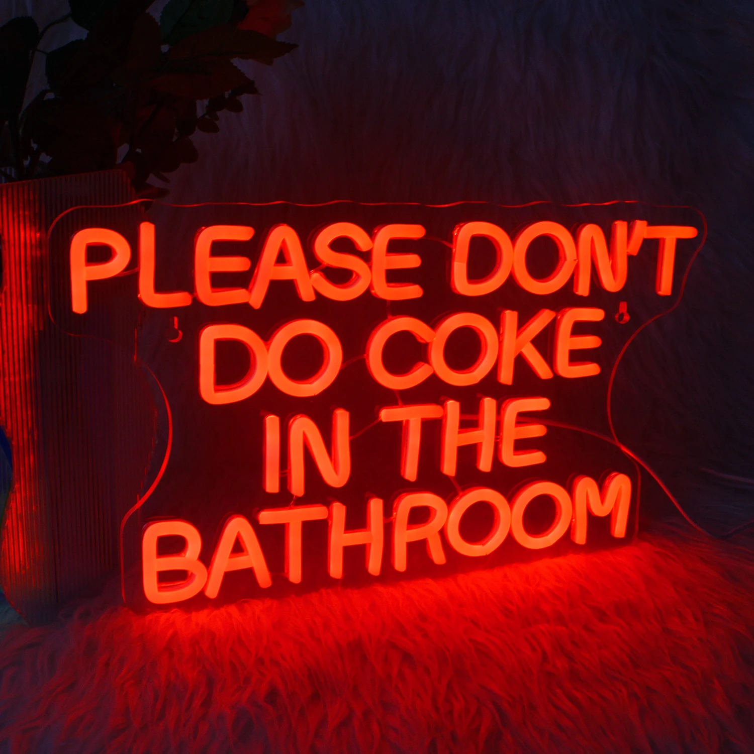 

Please Dont Do Coke in the Bathroom Neon Sign Dimmable Red LED Funny Bathroom Decor for Club Party Neon 5V USB Light Up Signs