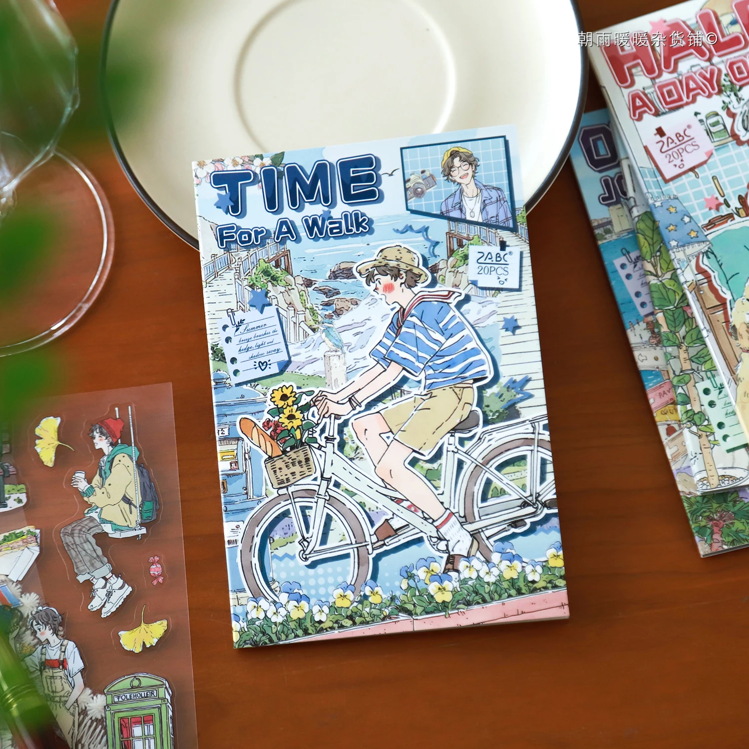 Teenager fashion stickers, high-appearance Korean-style ins-style boy character planner materials, DIY decorative scene sticker book