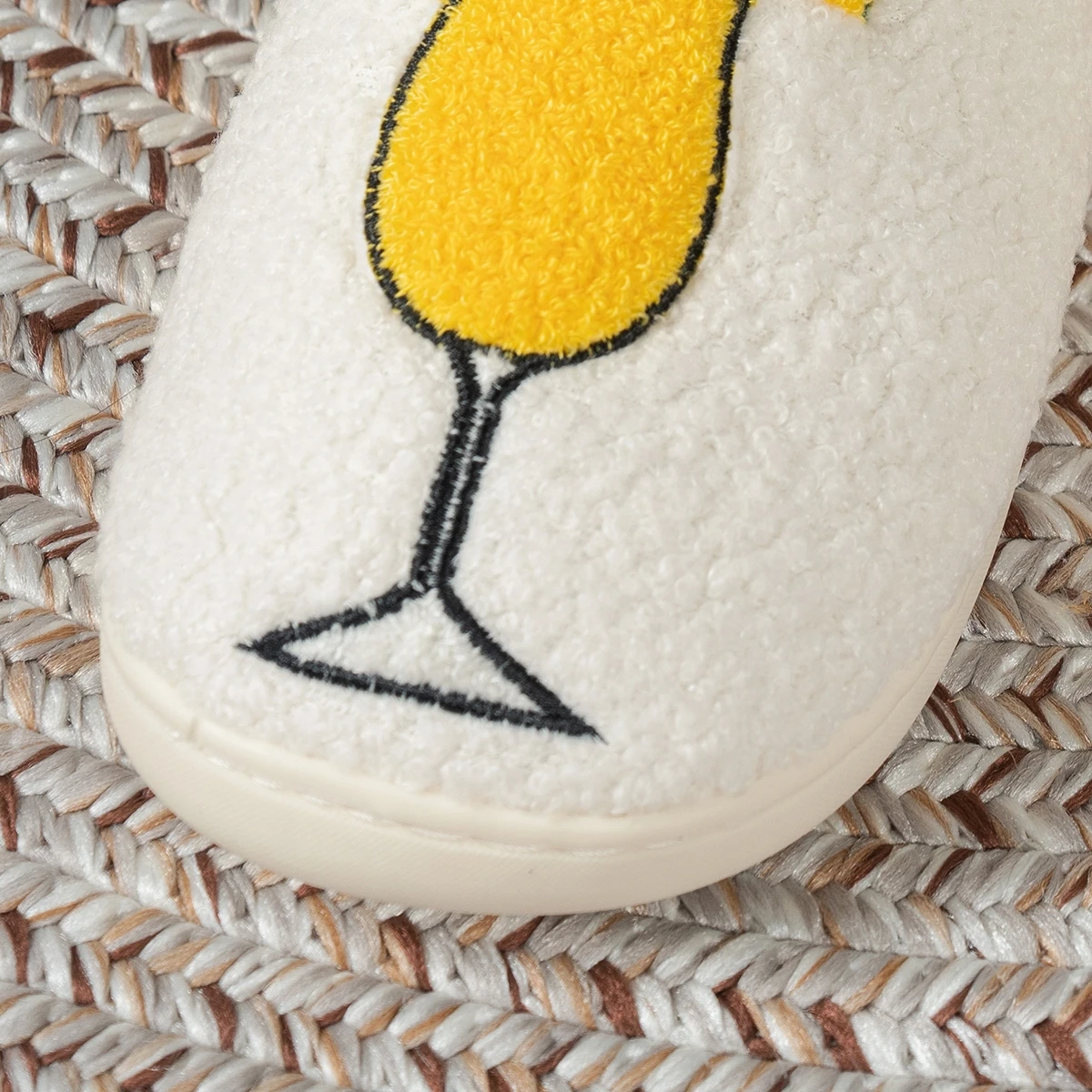 Pina Colada Embroidered Cup Pattern Women's Winter Slippers Warm Comfortable Indoor Anti Slip Leisure Home Plush Couple's Shoes image 6