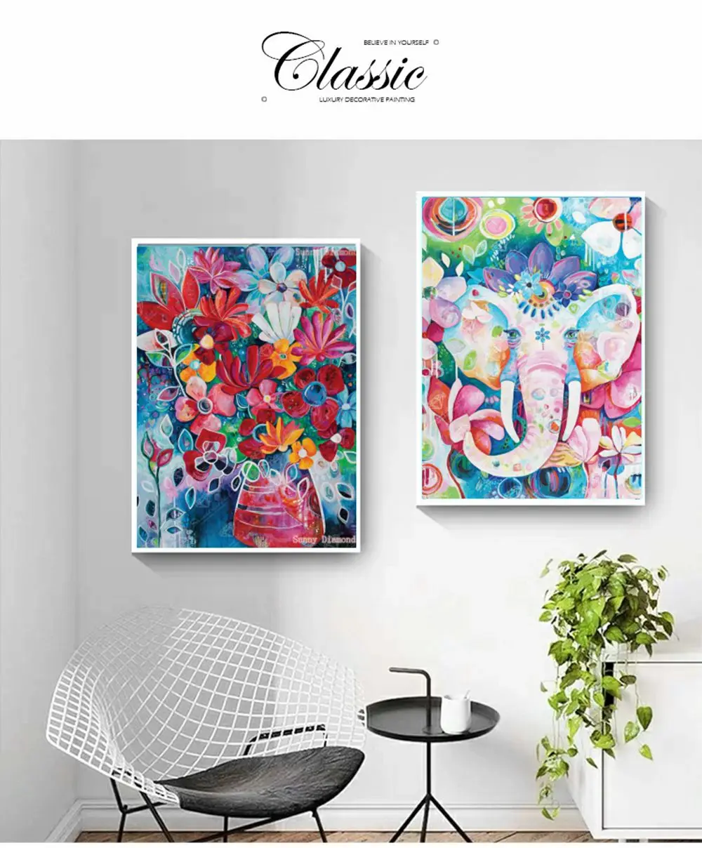 5D Diamond Painting Embroidery Queen Zahra Abundance Flower DIY Cross Stitch Kits Full Drill Mosaic Picture Landscape Home Decor