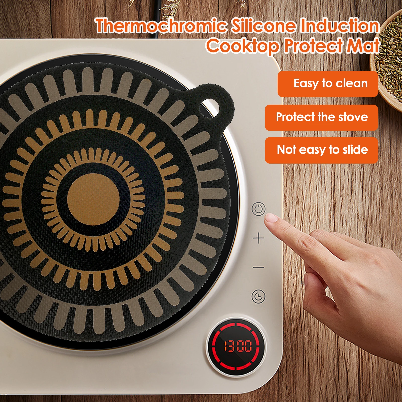 2/4Pcs Induction Cooker Insulation Pad Heat Resistant Hob Mats with Colour Changing Designs Hob Covers Cooktop Protector Mat