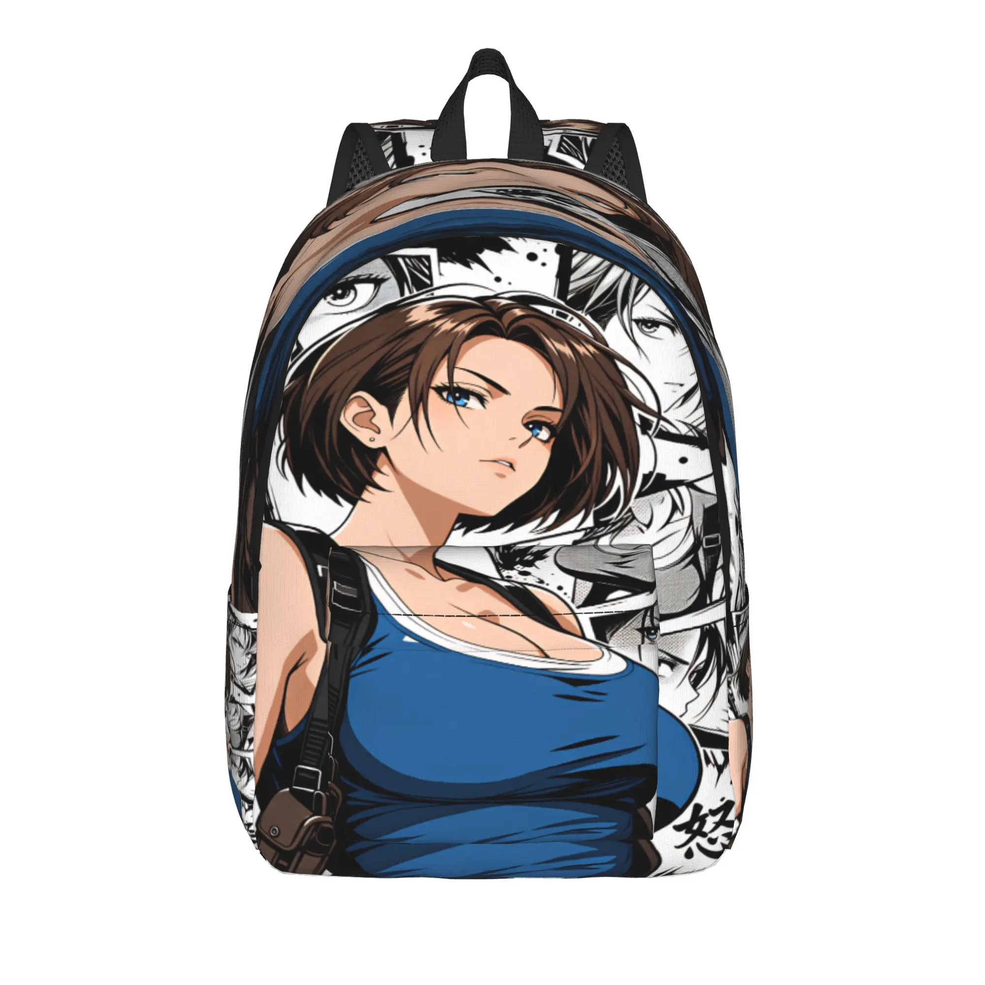 Jill Valentine Resident Evil  Backpack Male  Soft Backpacks Polyester Novelty School Bags Camping Custom Rucksack