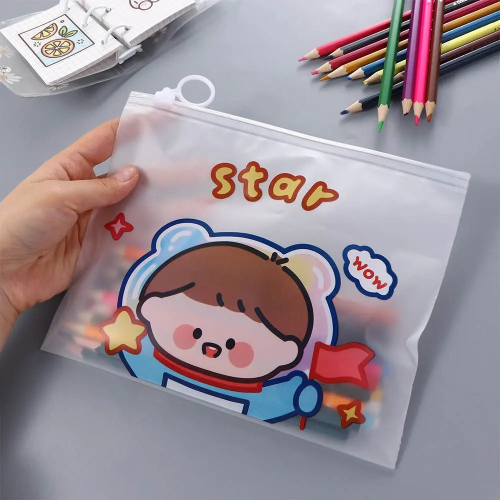 File Folder Test Paper Folder Office Supplies Pencil Case Transparent File Bag File Storage Bag Astronaut  File Bag