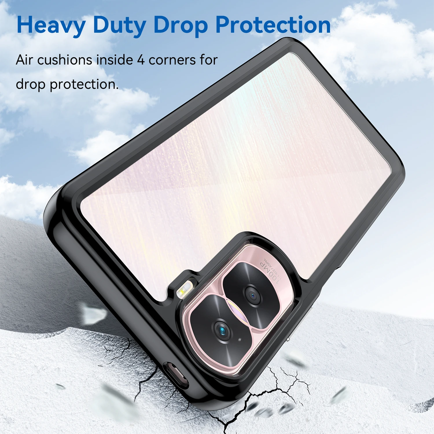 Rugged Shield Colorful Shockproof Phone Case For Honor X50i 90 Lite 6.7 inches Soft TPU Bumper Transparent Plastic Back Cover