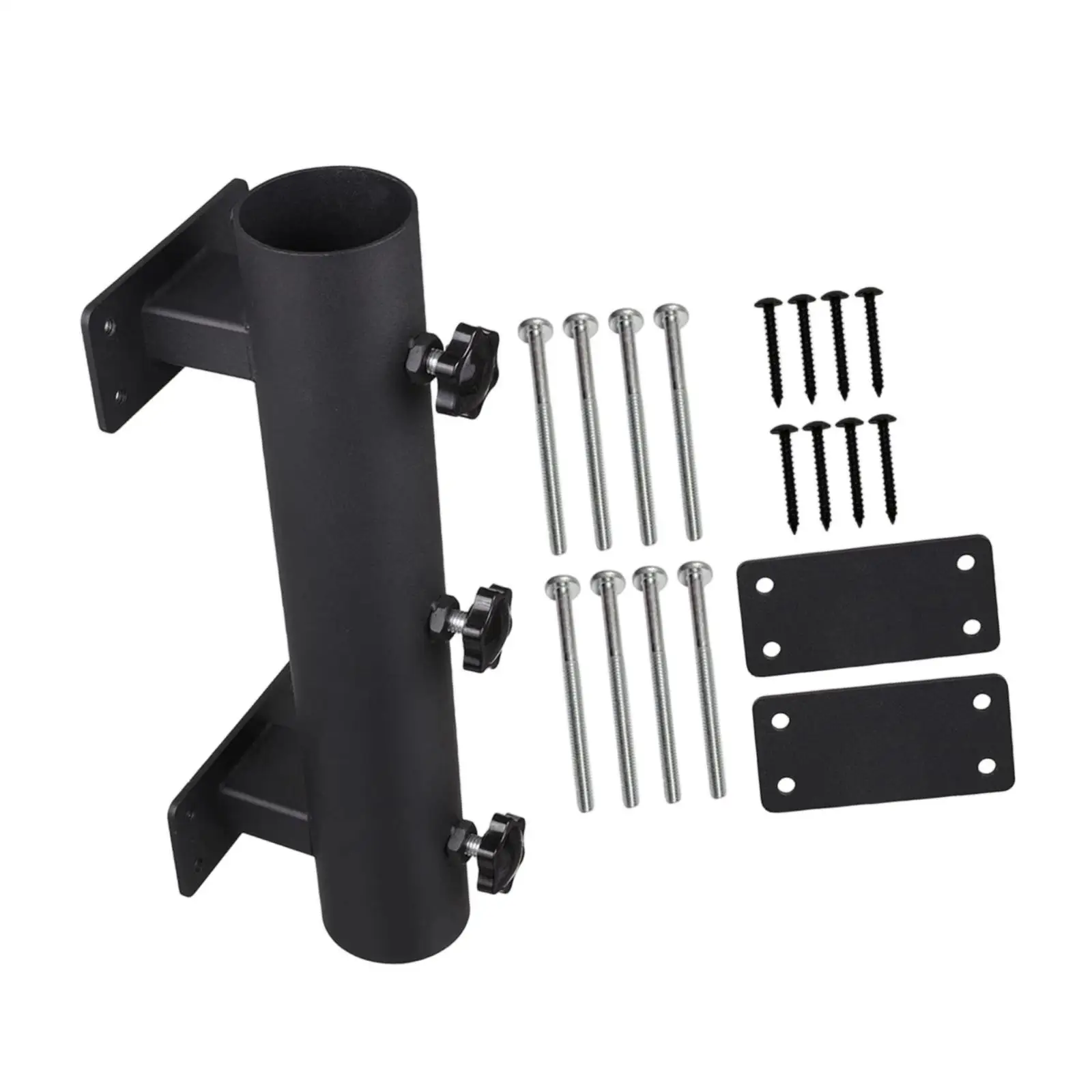Outdoor Patio Umbrella Hardware Railing Mount Clamp Screw Fixed Iron Bracket for Balcony Fence Installation