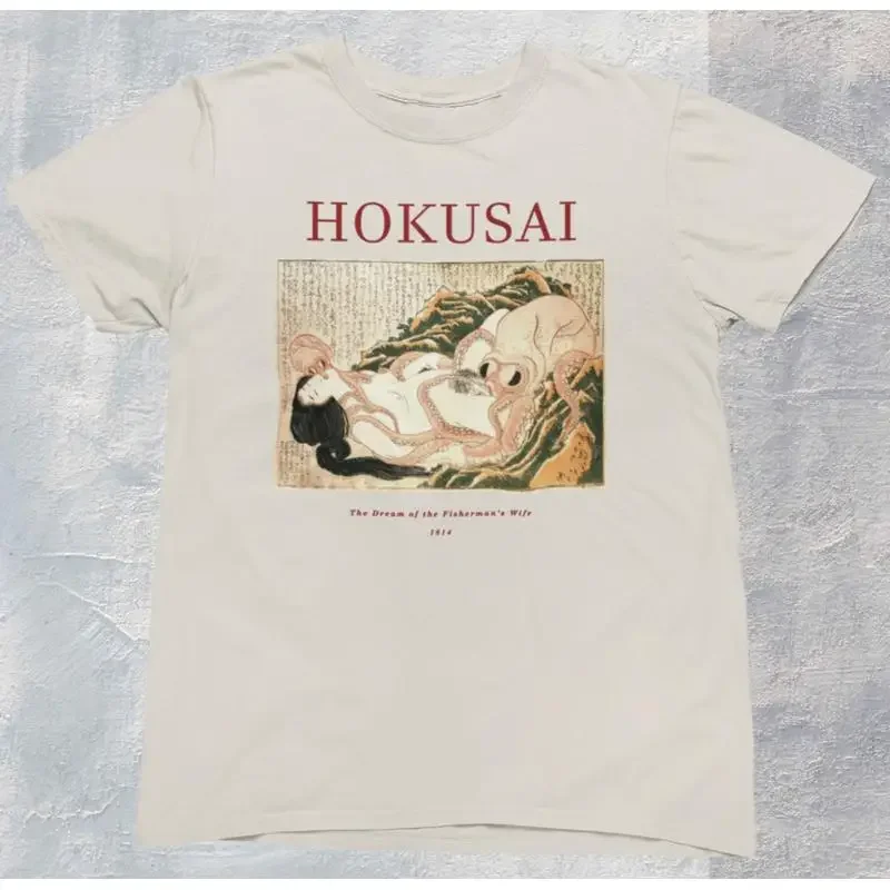 Dream Of The Fishermans Wife Hokusai T shirt Japan Art Premium Cotton