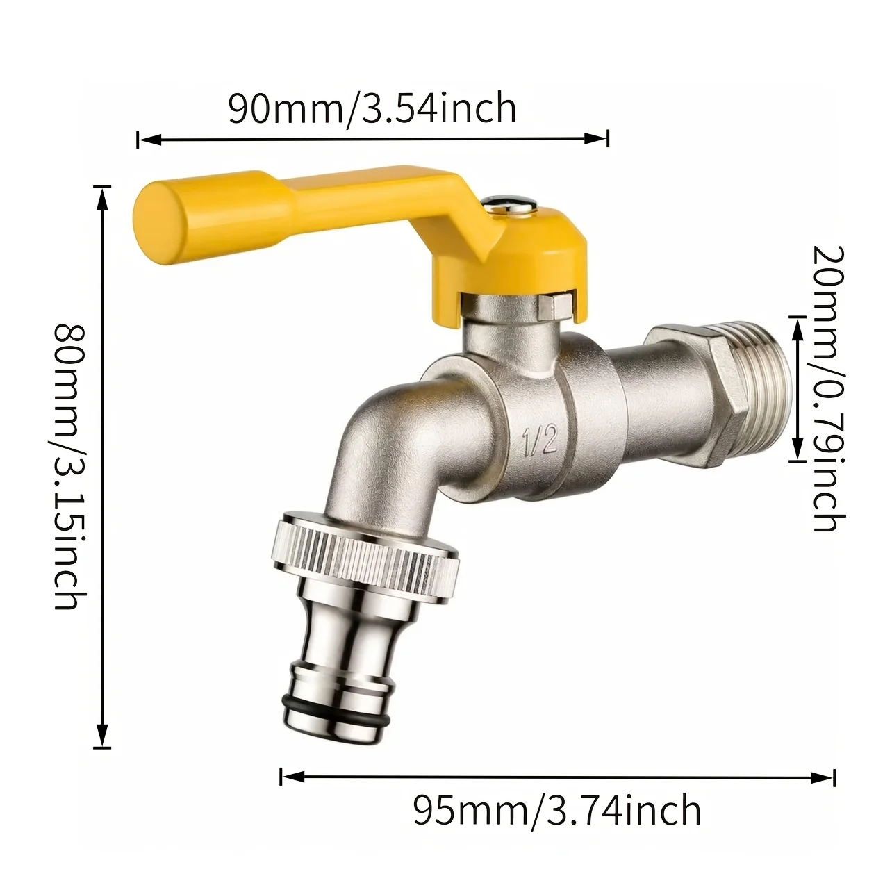 Outdoors Metal Cold-proof Lever Tap 1/2'' Double/One Outlet Faucets for Home Garden Hose Water Ball Valve Controller Adapter