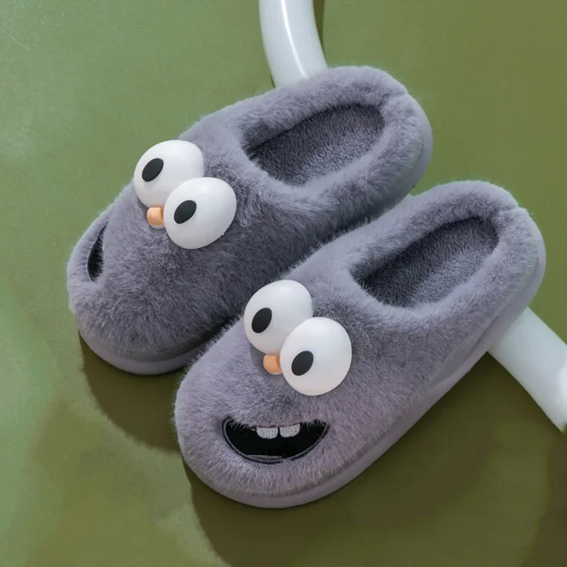 Cotton Slippers for Women in Autumn and Winter Baotou Cute Cartoon Slippers for Home and Indoor Non-slip Cotton Slippers for Men