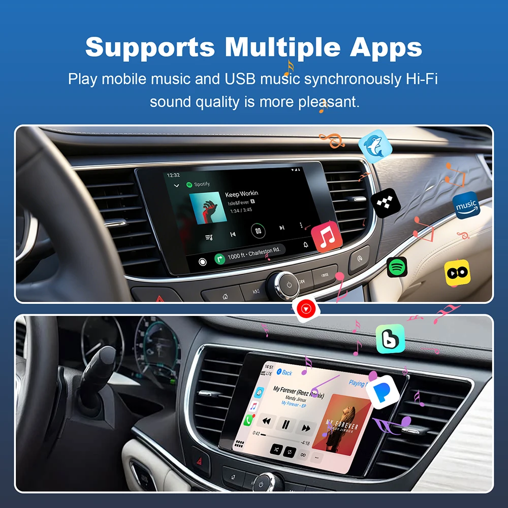 Picture 7: Wireless CarPlay Android Auto Decoder Box For Buick LaCross Regal Envision Verano 2014-2019 8 Inch Screen OEM Upgrade