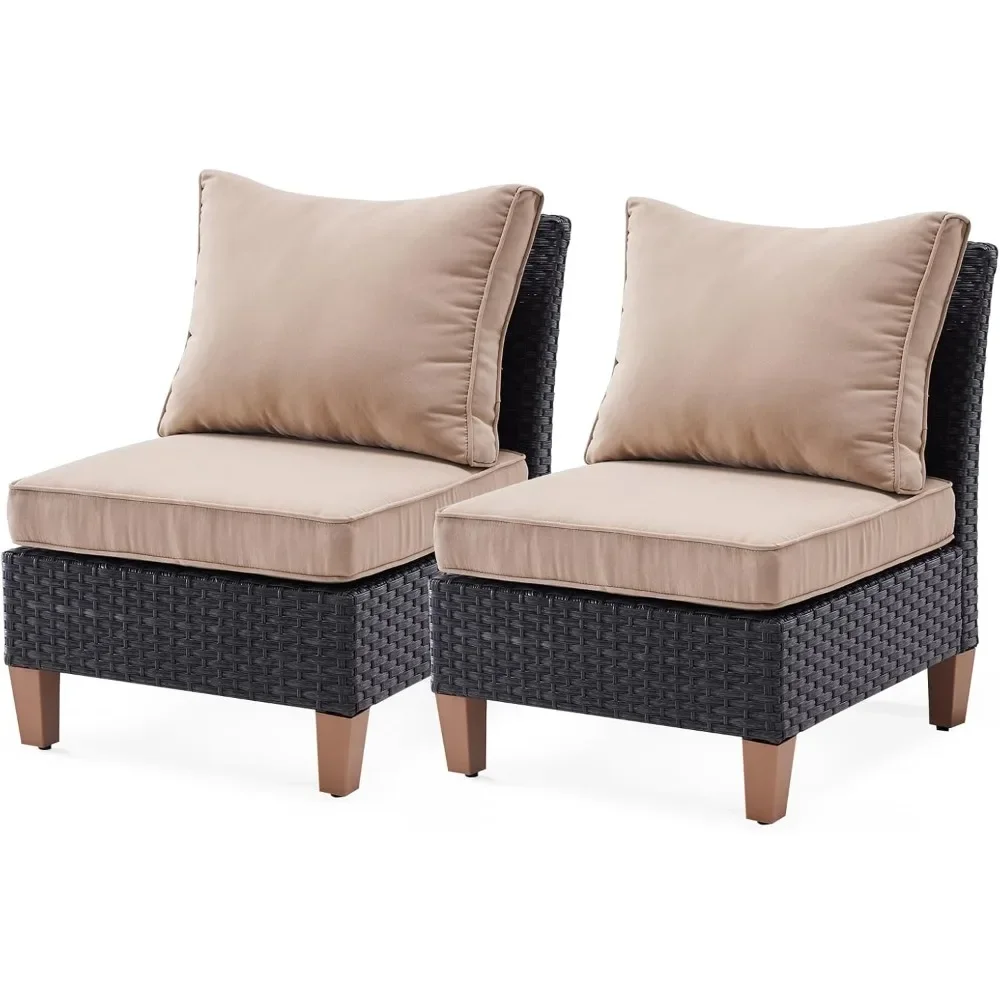 

A set of two pieces of small courtyard furniture, and a set of segmented courtyard furniture with cushions