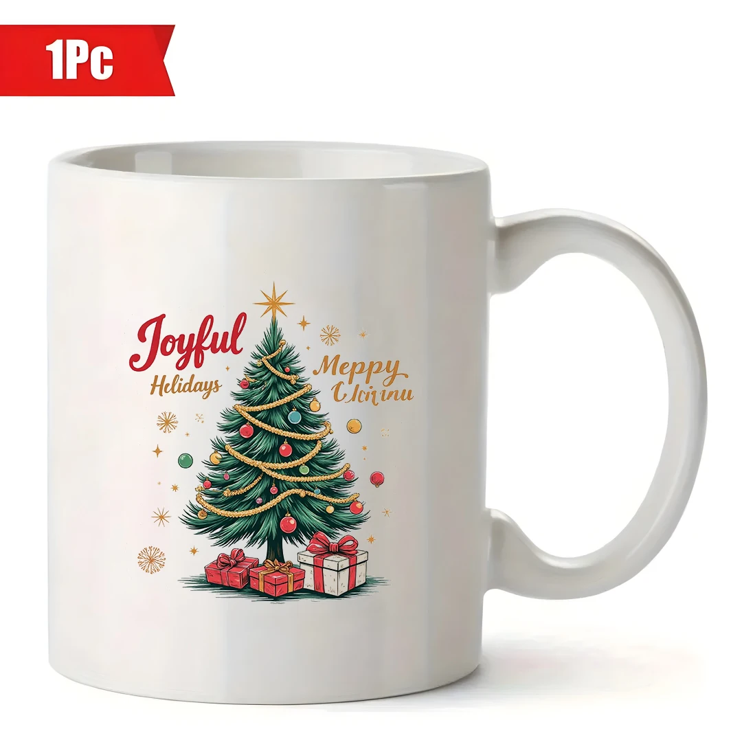 Zestaw świąteczny dla dzieci: kubek 330 ml z motywem choinki, dekoracyjny, idealny do domu i biura, niezbędny prezent świąteczny.