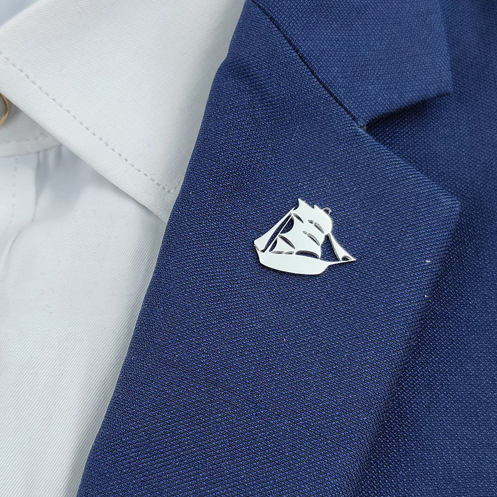 بروش رجالي بتصميم عصري وبسيط من الفولاذ المقاوم للصدأ بإبزيم على شكل فراشة ناعم لقطع المراكب الشراعية #5