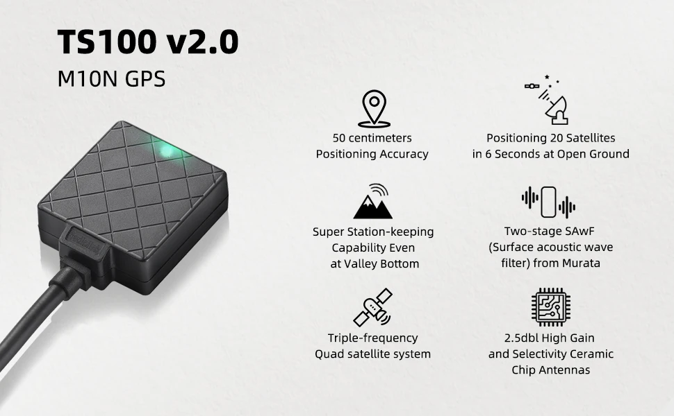 Radiolink TS100 M10N GPS mit Hoher Positioniergenauigkeit für Crossflight Mini Pix Pixhawk F4 PIX6 Flugsteuerung Flugzeug Drohne – Detail 3