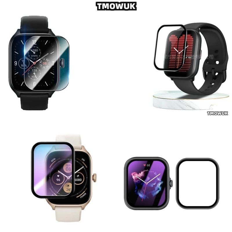 

For Amazfit BIP 3 5 6 U Pro Active Unity GTS 2E 2 3 4 MINI, 3D Curved Full Coverage Screen Film For Ultimate Protection