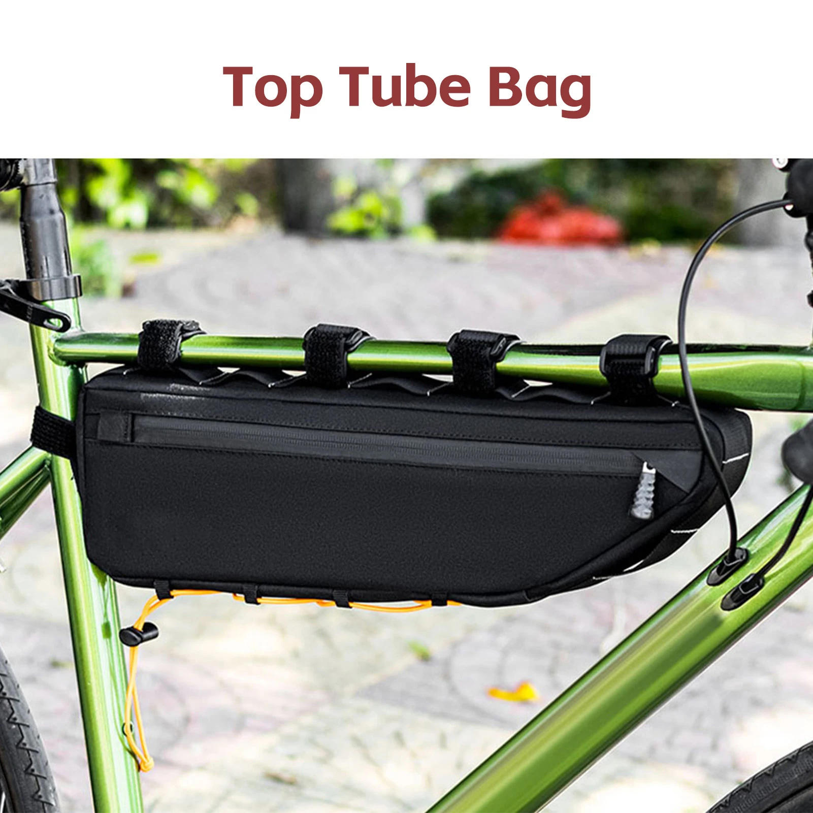 

Сумка с треугольной рамой для велосипеда Сумка для хранения рамы велосипеда 3л Непромокаемая сумка для верхней трубки Регулируемые ремни Монтажный органайзер для инструментов для горного велосипеда