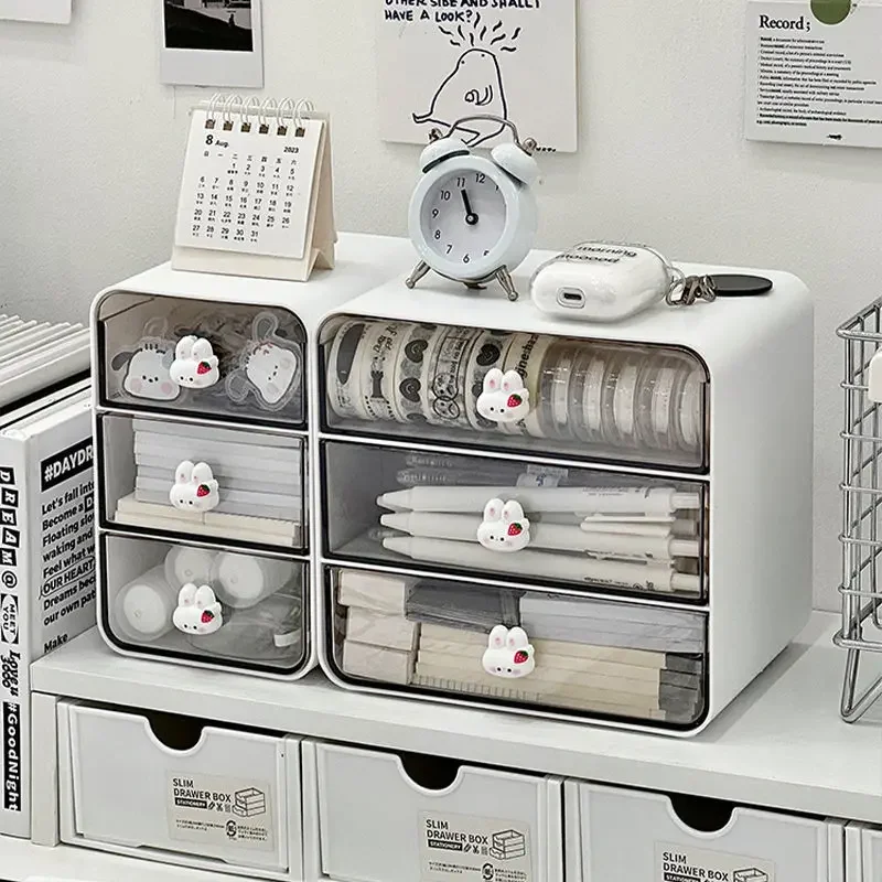 

Desktop Drawer Box Desk Pen Holder Hair Accessories Storage Shelf Cosmetic Stationery Storage Box Home School Office Organizer