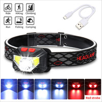 50000LM Powerful LED Headlight Sensor Head Light USB Rechargeable Headlamp Head Torch Waterproof for Camping Hiking
