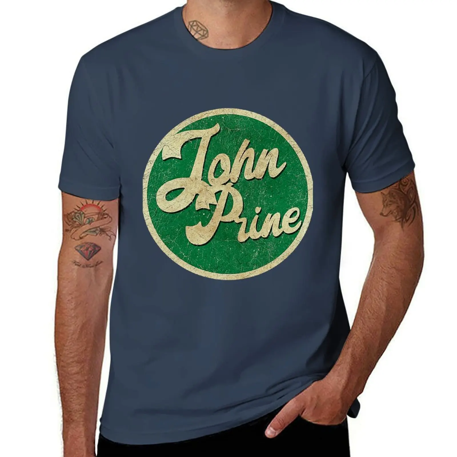 John Prine retro vintage T-Shirt Casual Holiday Short Sleeve Tee