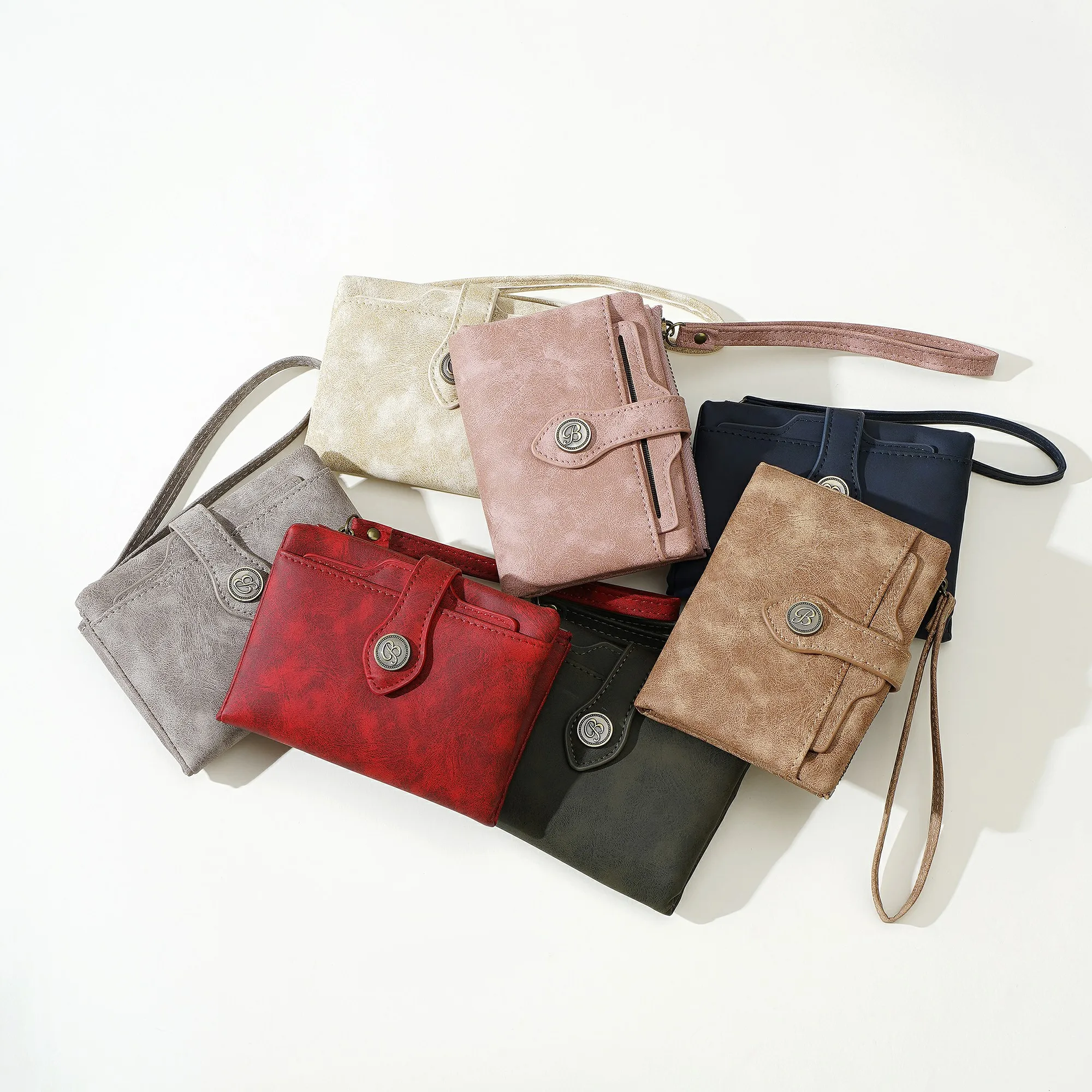 1 Stück - Baellerry Damen Vintage PU-Leder Kurzbörse mit 80% Rabatt, mit Handgelenkschlaufe, 8 Kartenfächern + Ausweisfenster + abnehmbarem Kartenhalter, praktisches Geburtstagsgeschenk für Frauen. – Detail 35