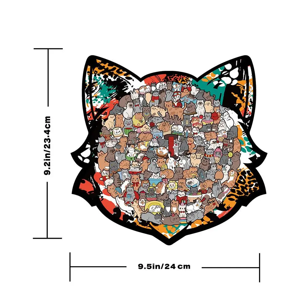 135PCS Kat-vormige Houten Puzzel Onregelmatige Hond Puzzelstukjes Stress-Relief Spel Verjaardagscadeautjes voor Huisdecoratie