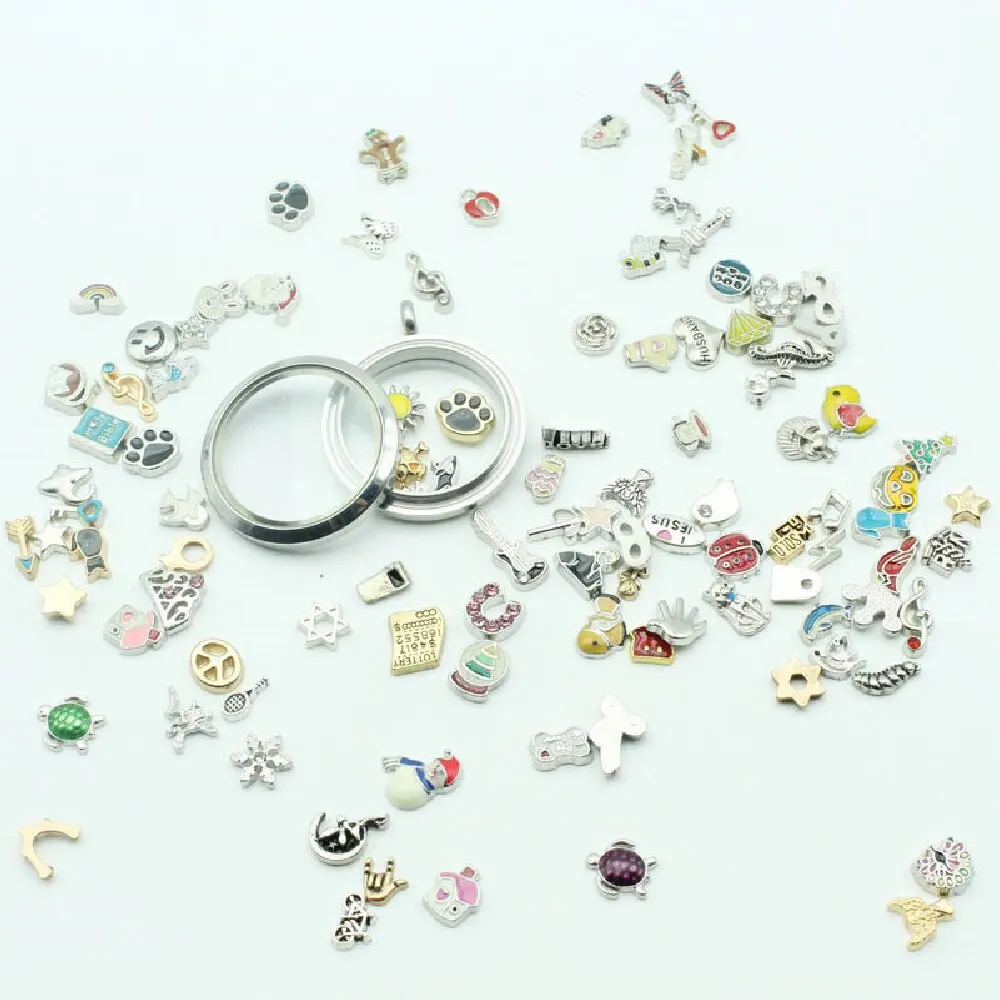 20pcs/lot Perfect Mason Charms Floating Charms Living Glass Memory Lockets DIY Jewelry Accessories
