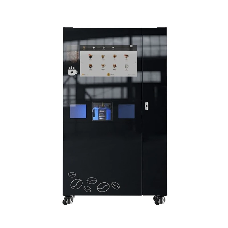 Self-service coffee machine, freshly ground and iced unmanned coffee machine, automatic cup drop and cup gland,