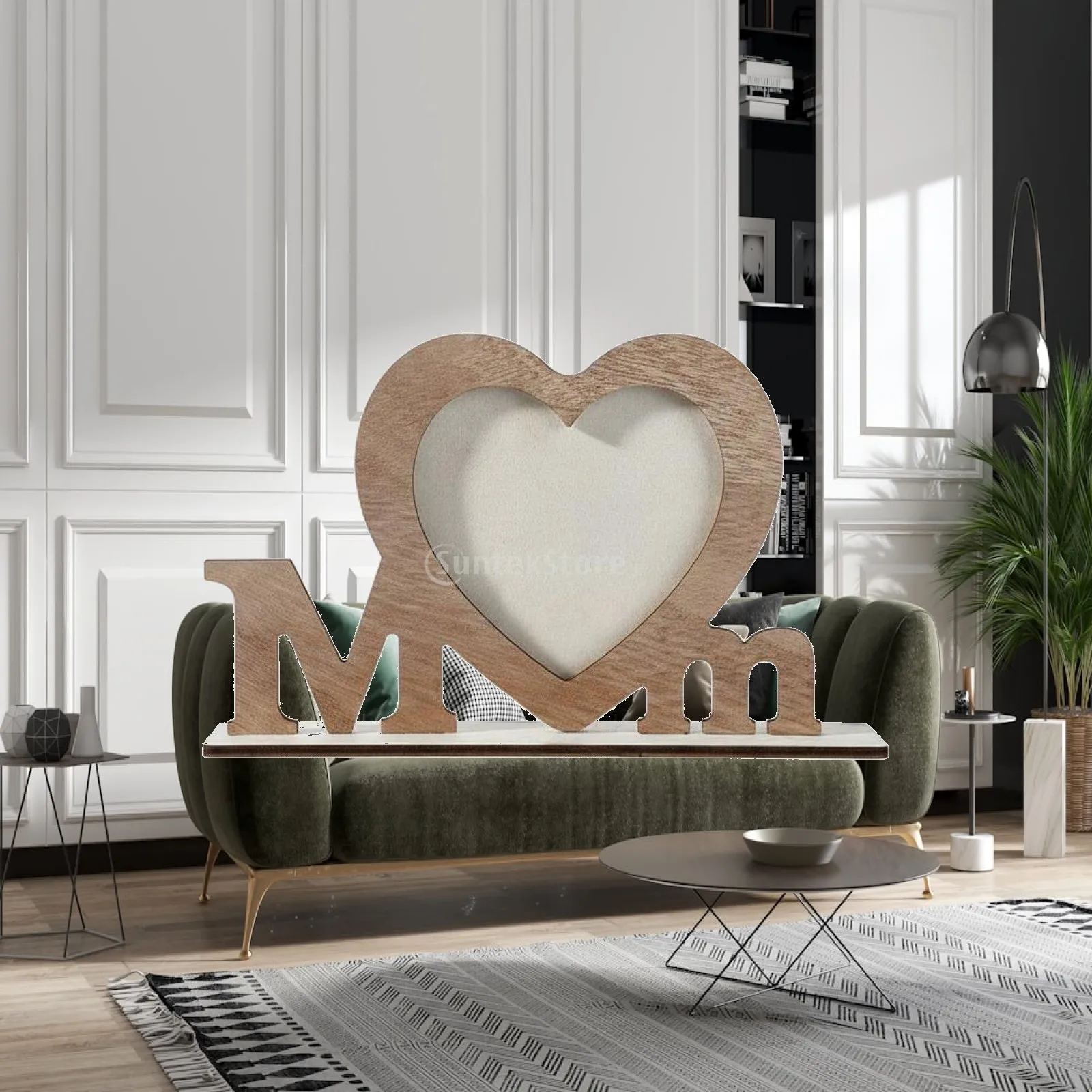 Heart Shaped Display Decorative Wooden Sign Sentimental Keepsake Ornament for Mom Desk or Shelf Display