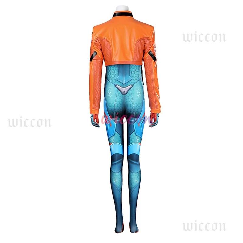 Costume de Cosplay Juno du Jeu Overwatch 2 pour Femme et Fille, Manteau en Cuir, Combinaison avec Perruque, Ensemble Complet, Tenues de ixd'Halloween et de Carnaval