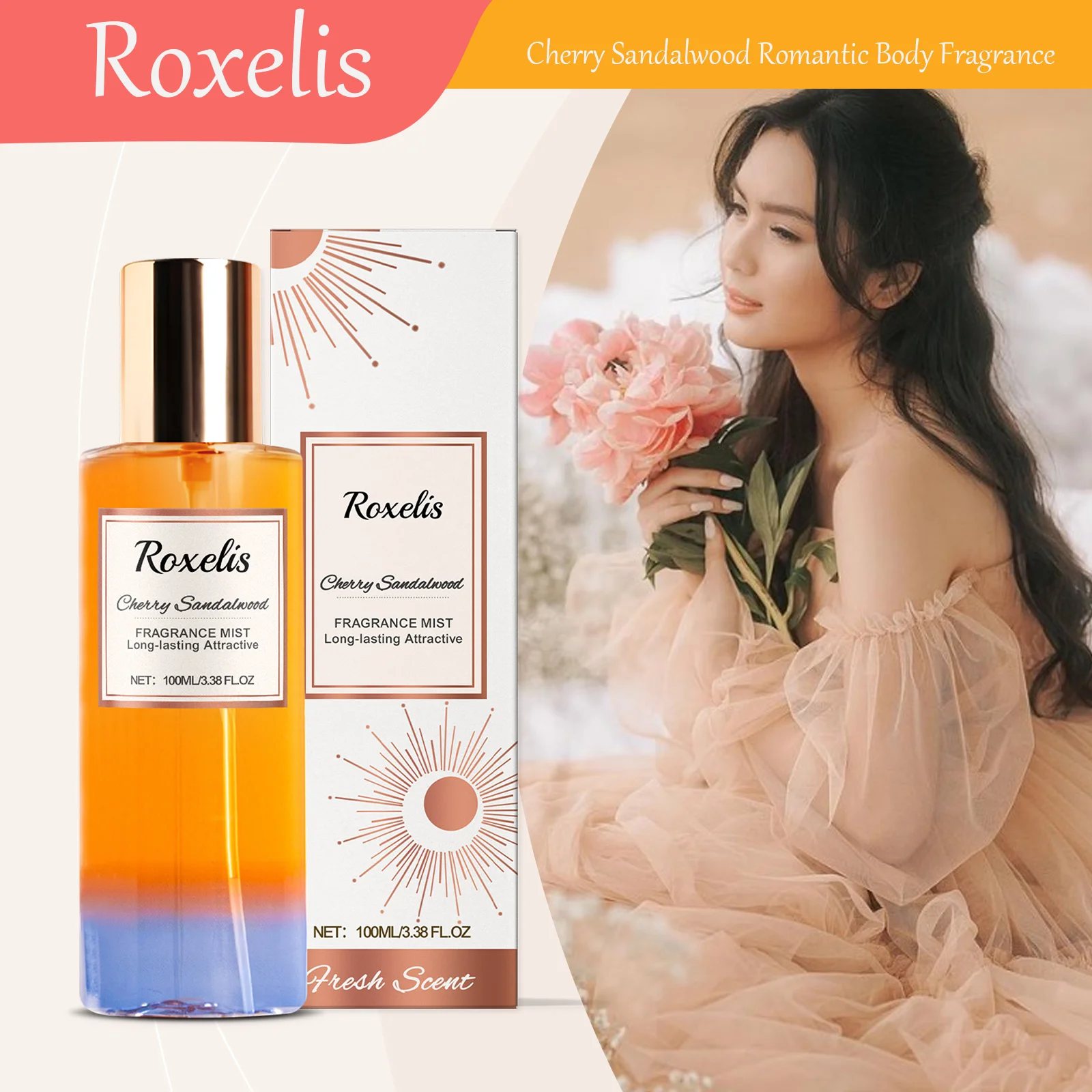 

Roxelis Cherry Sandalwood Романтический аромат для тела Натуральный свежий элегантный аромат Ежедневный аромат для свиданий Элегантные духи